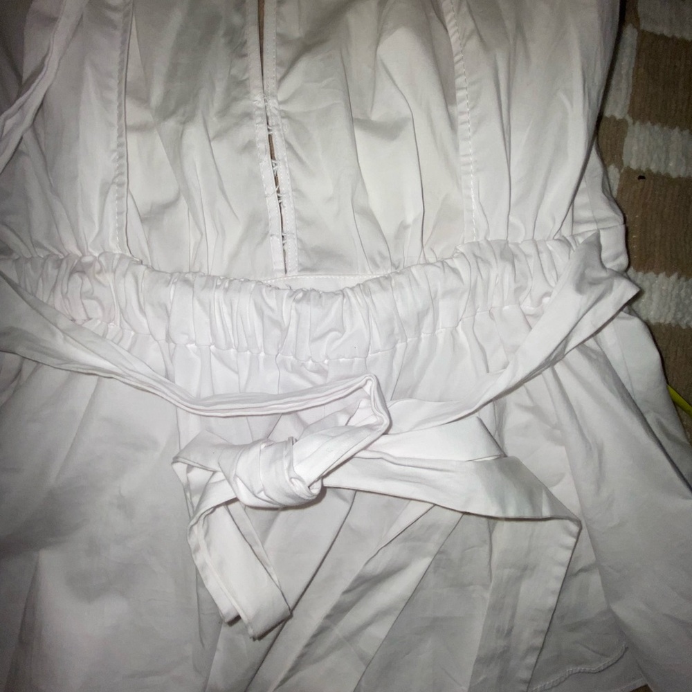 STAUD White Peplum Long-Sleeve Blouse - Picture 7 of 12